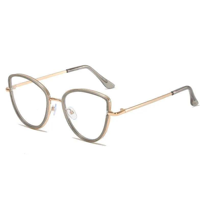 Blaulicht blockierende Computerbrille, koreanisches Katzenauge, trendige Metallbrille, UV400, für Damen und Herren – Detail 3