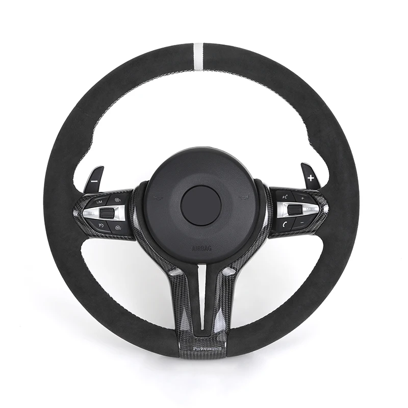 С карбоновой отделкой, полное рулевое колесо Alcantara M Performance для BMW F07 F10 F20 F30 F31 F32 M3 F80 M4 F82 X5 E70 E88 E90 E92