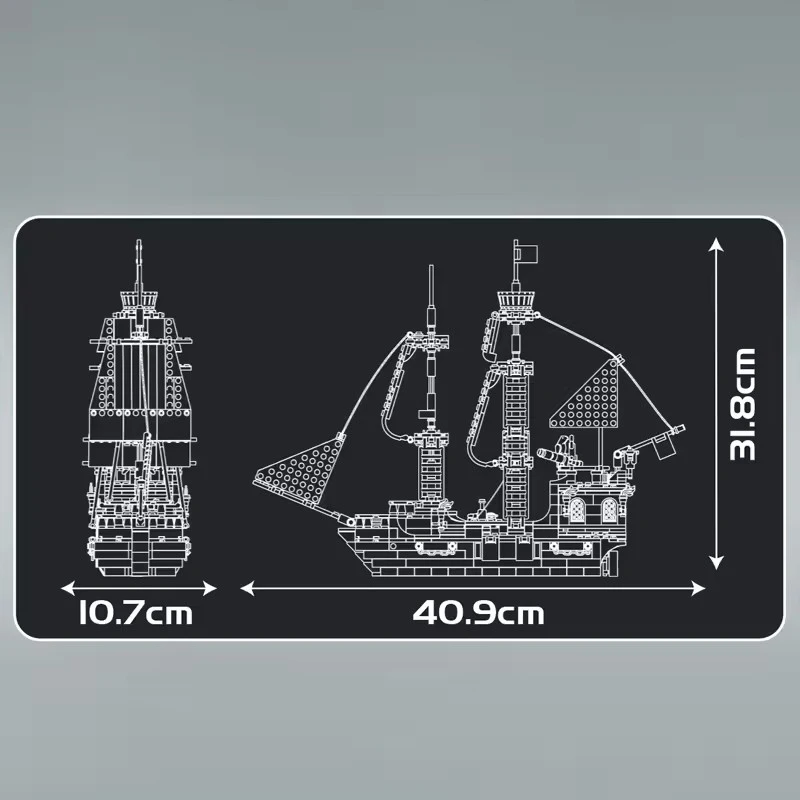 

Mould King 10195 MOC Idea Cool Black Pearl Movie Ship Toy Pirate Ship Building Block Assembly Pirate Ship Brick Kid DIY Chrismas