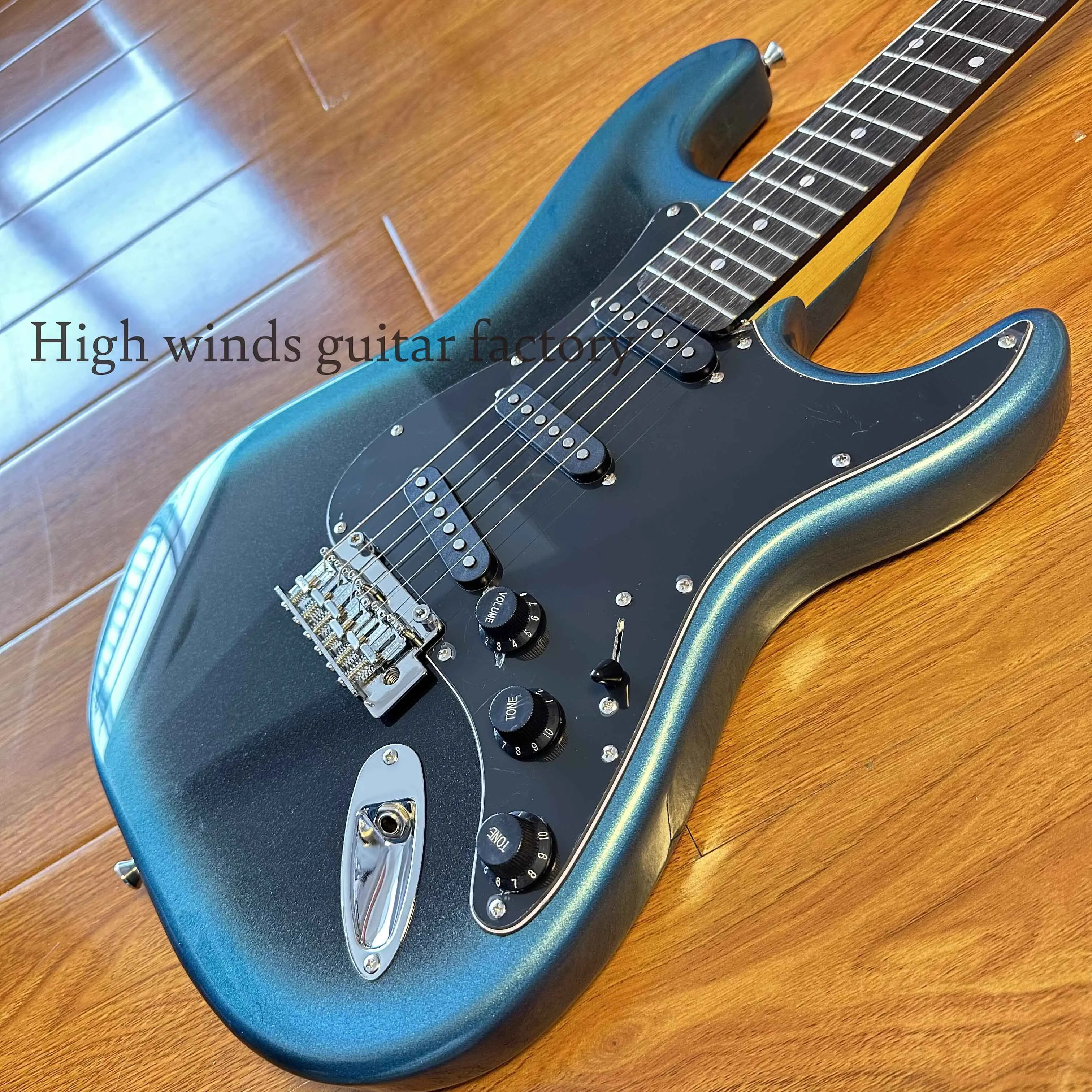 6-string blue burst ST solid guitar body SSS pickup chrome parts fast -