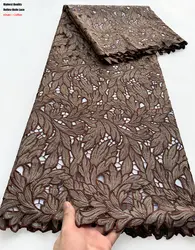Luxury Hollowed African Lace With Czech Stones Highest Quality Korea Voile Cord Fabric inspired Dubai Nigerian Gown Cloth 2026