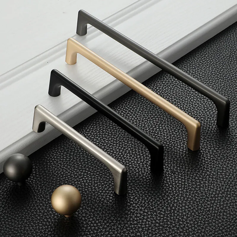 Zinc Alloy Cabinet Handles Wardrobe Pull Bars Drawer Dresser Knobs Furniture Chest Bar Handle Door Hardware
