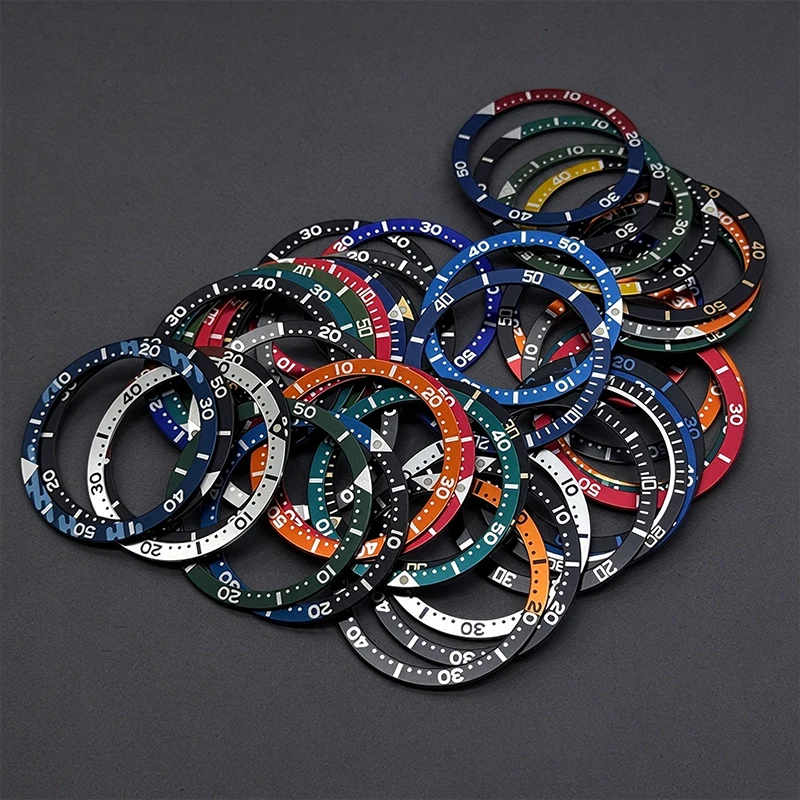 Mod 38mm*31.6mm Aluminium Flat Watch Bezel Insert Fit for SKX007 SKX009 SRPD Watch Case NH35 NH36 Movement Watch Bezel Part