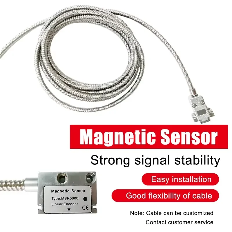 MSR5000 Magnetic Head Sensor 5V ±5μm/M High Precision Lathe Grinder Dro Magnetic Scale Magnetic Tape For Large Milling Lath
