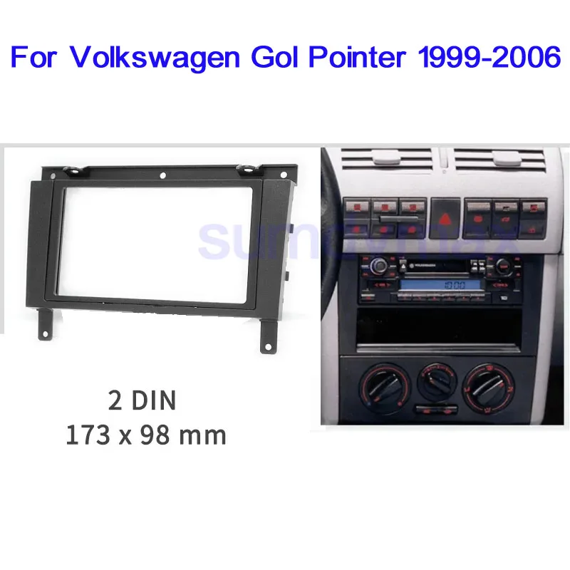 Double din Car Radio Fascia for VOLKSWAGEN Gol Pointer 1999-2006 2din car DVD Stereo Frame Plate Adapter Mounting Dash