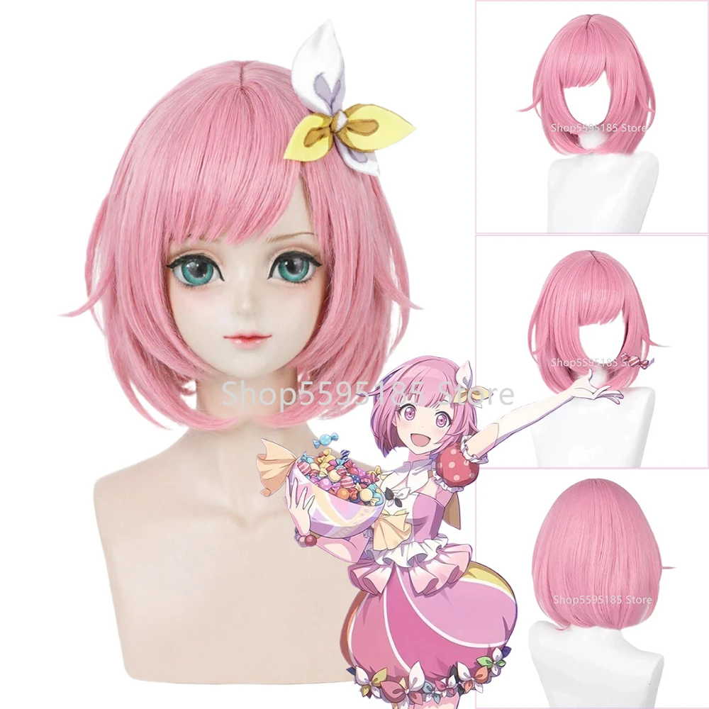 ootori-エミュ-コスプレウィッグ-アニメ-エミュ-ショート-ピンク-bobo-耐熱合成ハロウィンパーティー女性ウィッグ