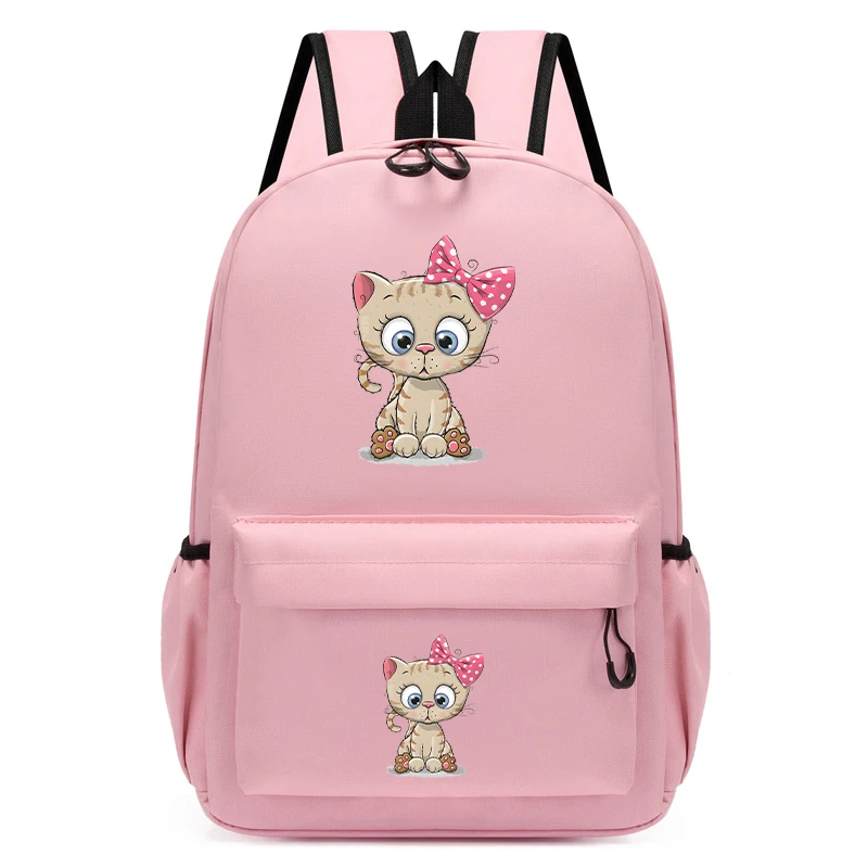 Basisschooltas Schattige Cartoon Kitten Print Schoolrugzak Studenten Kawaii Kat Meisjes Schooltas Boekentas Kinderen Bagpacks