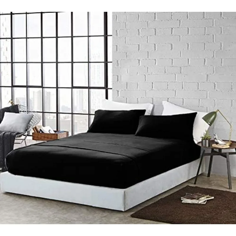 

Twin XL Jersey Sheet Set Luxury 100% Cotton Bed Sheets T-Shirt Sheets All Season Bedding Soft Comfortable Deep