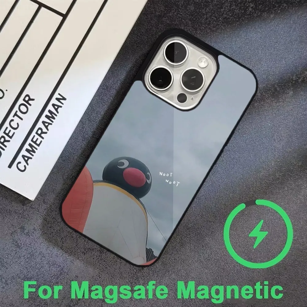 Cartoon P-Pingu Penguin Phone Case  For iPhone 16,15,14,13,12,11,Pro,Max,Plus,Mini, Magsafe,Magnetic Wireless Charging Case