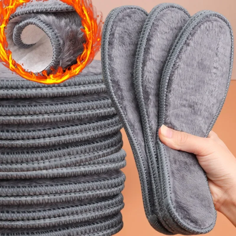 

Fleece Self-Heating Insoles Winter Women Men Thicken Warm Wool Insoles Elastic Comfortable Casual Shoe Pads Fashion Accessories