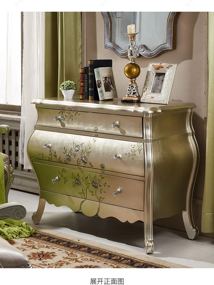 

zxEuropean-Style New Classical Home Entrance Cabinet Locker Sideboard Champagne Aisle Curio Cabinet Wall