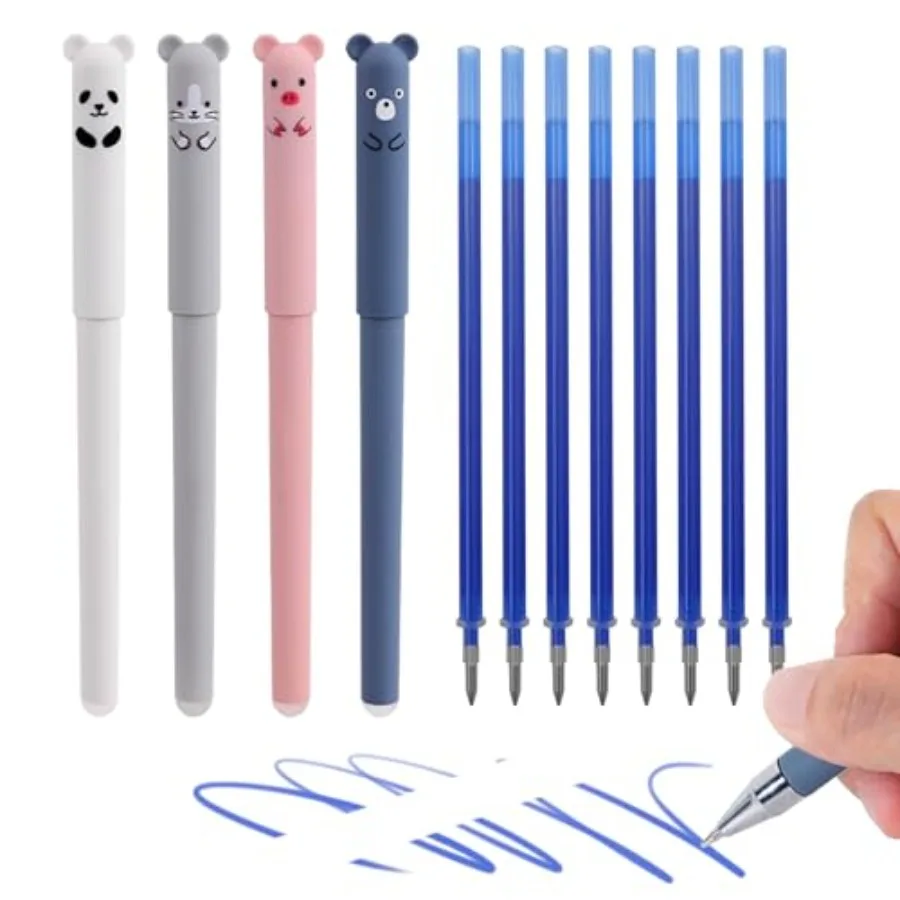 

0.5mm Erasable Gel Pens, Pack Cute Cartoon Animal Rollerball Gel Ink Pens able Pens for Adult Writing Calligraphy Note Taking