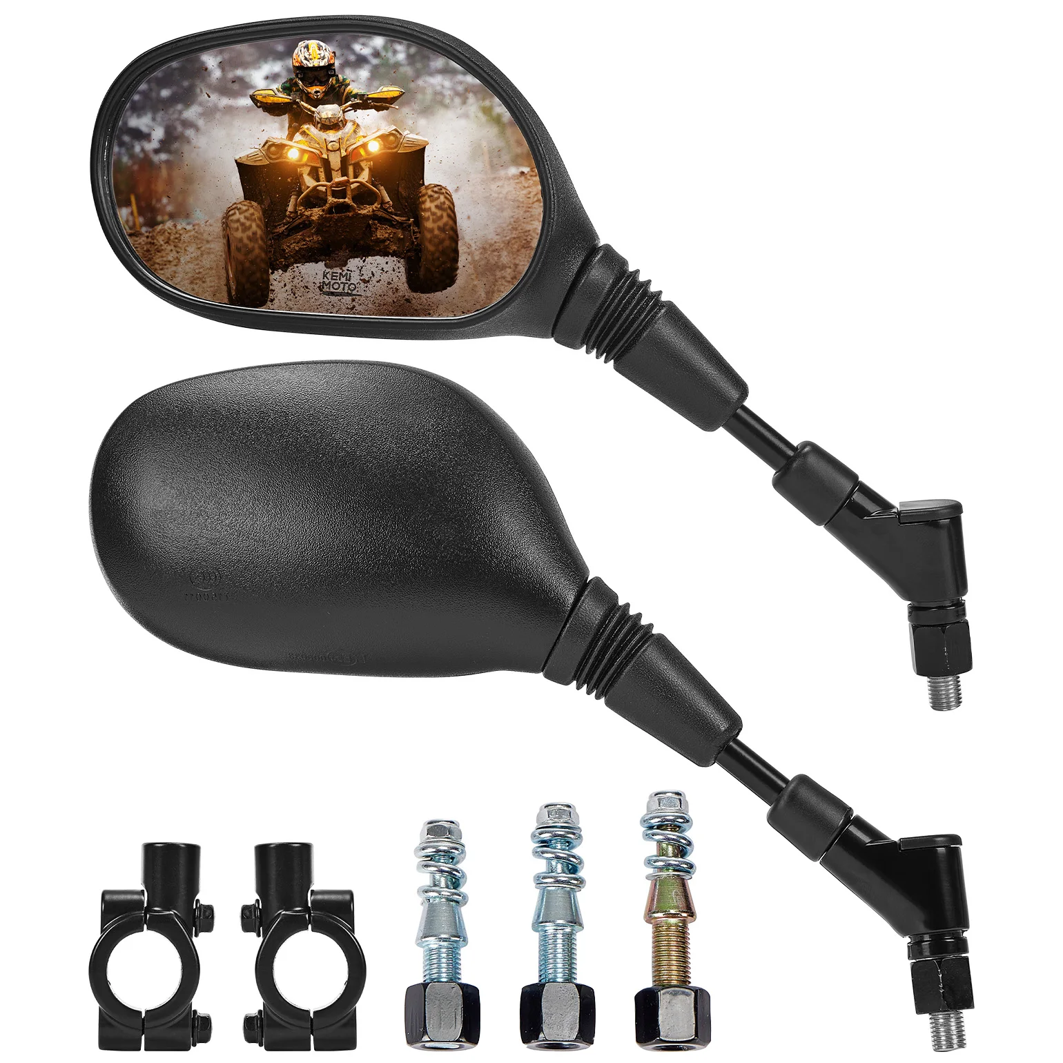

KEMIMOTO ATV Multi-angle 10MM Mirrors Compatible with ATV Dirt Bike Scooter Snowmobile for Yamaha for Honda Adjustable Mirror