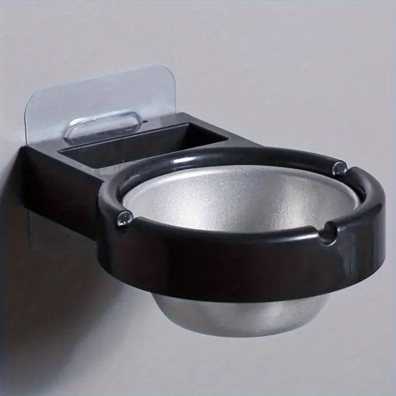 Windproof Stainless Steel Wall Mounted Ashtray - Minimalist Design for Home, Office, Indoor/Outdoor Use Smokeless Ashtray