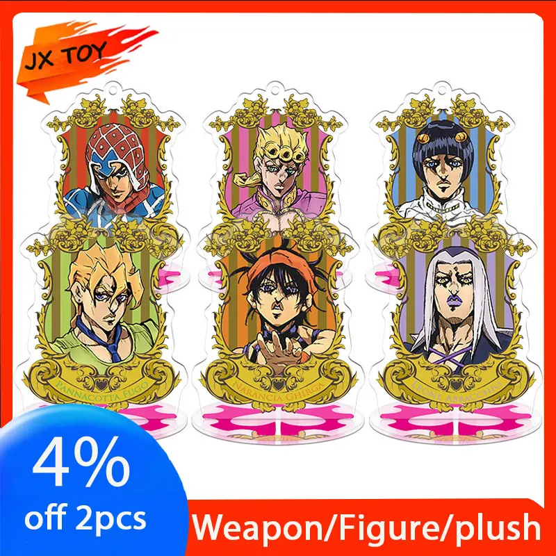 

JX TOY 9cm JOJO Bizarre Adventure Golden Wind Acrylic Stand Bruno Figure Giorno Statue Giorn Doll Higashikata Figurine Gift Boy