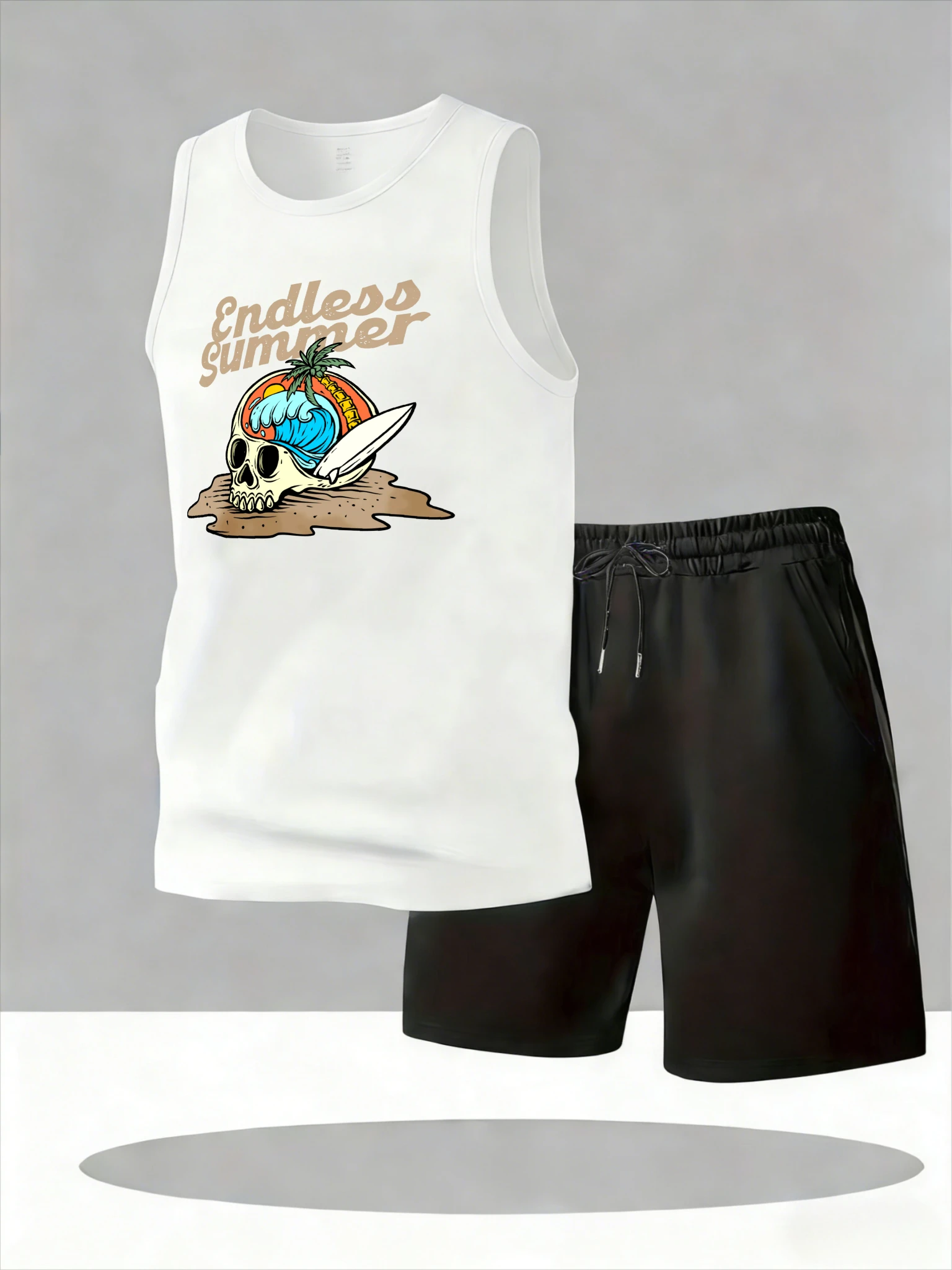 

Men's Tank Top Sets 2026 Summer Quick drying Old money man sports oversize running crewneck Breathable men's sports suit beach