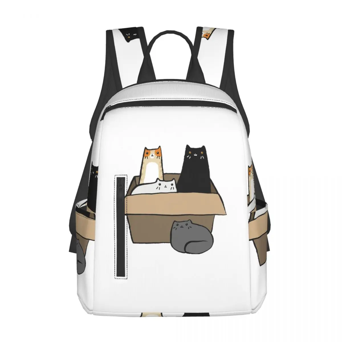 

Cats In A Box Backpack Daypack Large Capacity Kids BookBag School Bag Shoulder Bags for Men Women