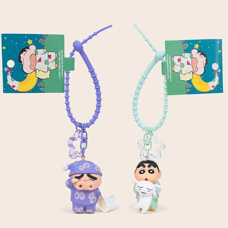 

NEW Fashion Cartoon Crayon Shin-chan Keychains PVC Material Student Bapa Car Keys Men Sle Couple Backpack Charms Creative Items