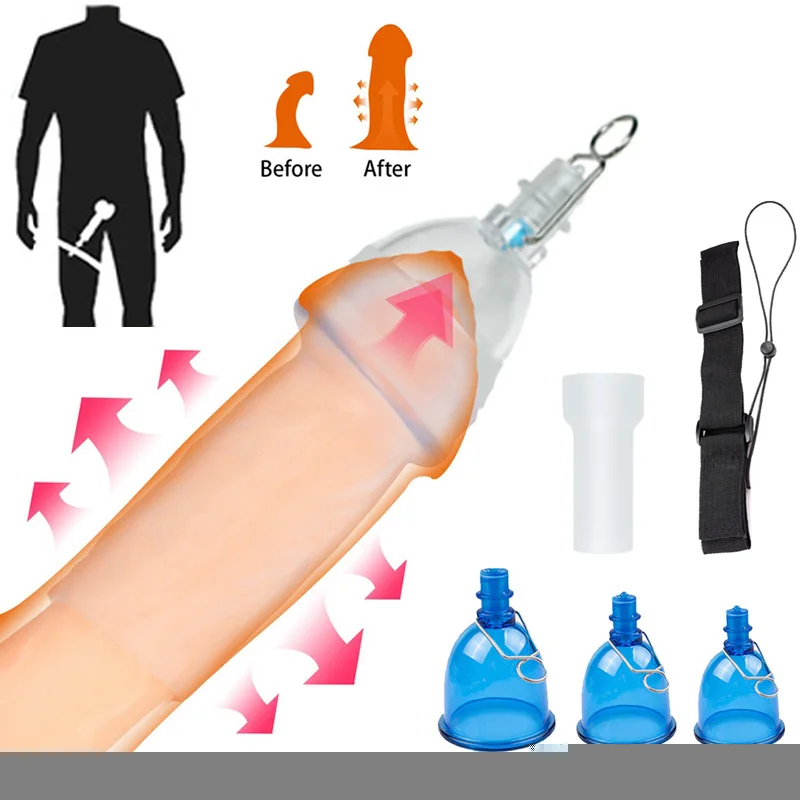 Penis Pump Extender Enlargement Male Masturbator Dick Erection Hanger Trainer Sex Toys for Men Penile Enhancer Stretcher Tension