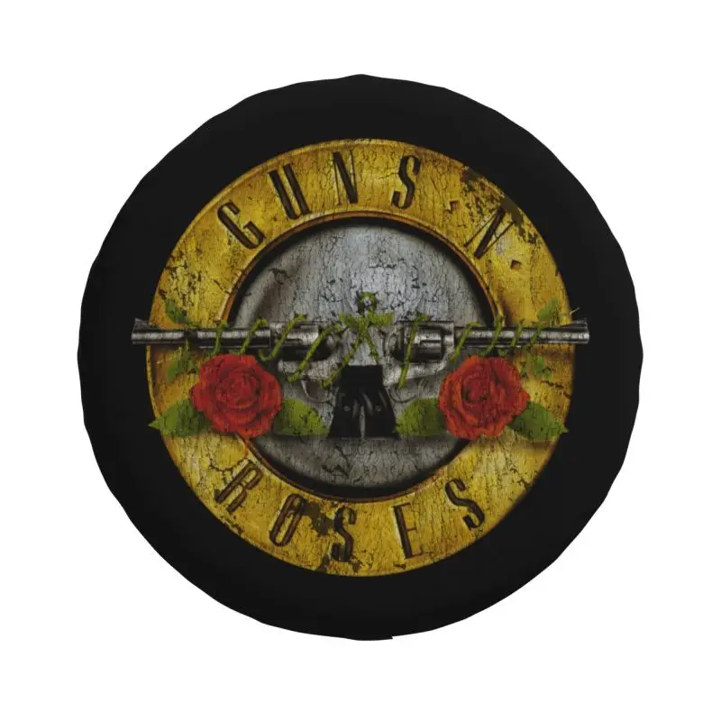 Guns N Roses Bullet Logo Spare Tire Cover for Toyota RAV4 Prado Heavy Metal 4WD 4x4 RV Car Wheel Protector 14