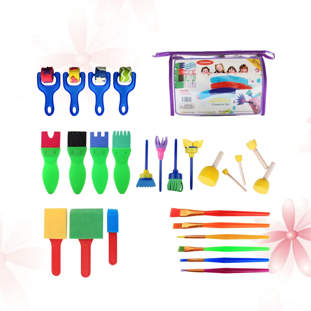 

26 PCS Painting Sponge Brush Set Easy to Use Seal Art Supplies Tools for Non-toxic
