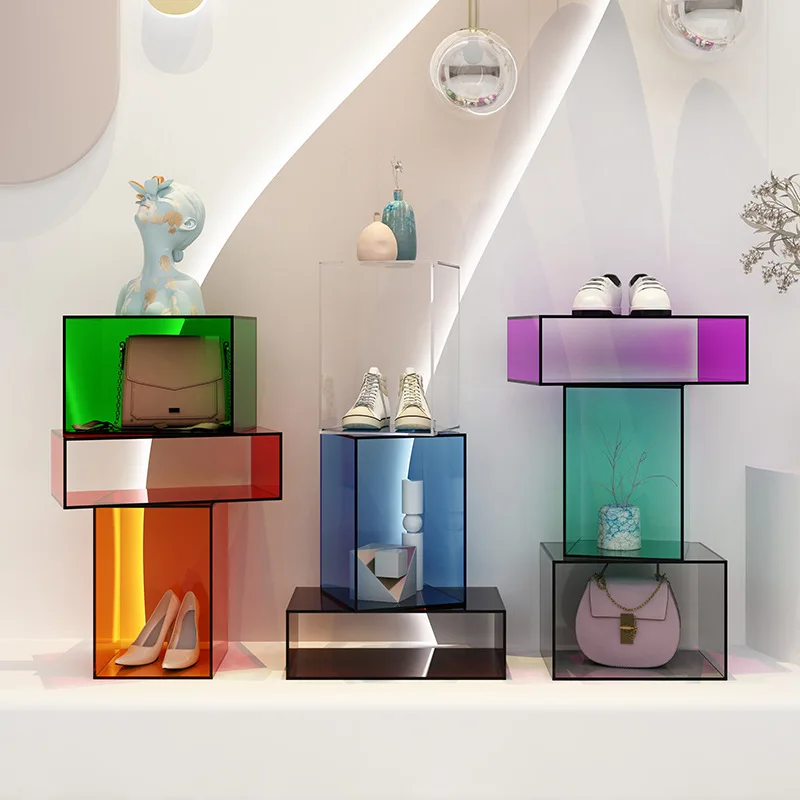 Clothing store ornament acrylic display stand women's clothing store window display props Nakajima flowing water table shoe bag