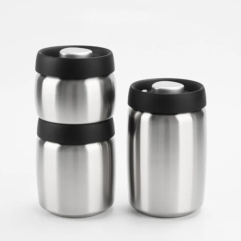 Vacuum Coffee Canister, 304 Stainless Steel Airtight Food Storage Container, Coffee Bean Storage for Coffee Beans Grounds Tea