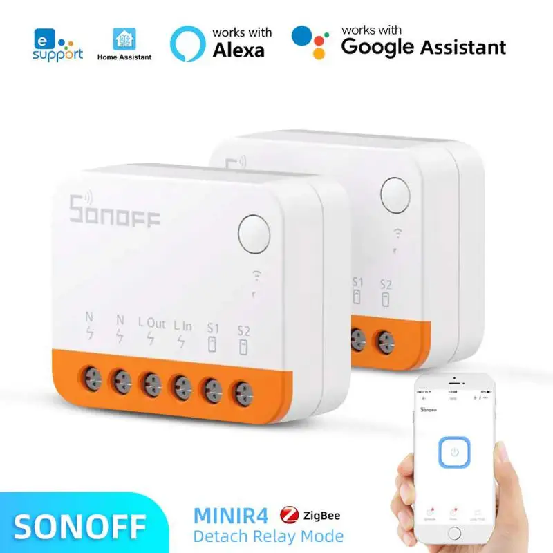 

SONOFF MINI R4 Wi-Fi Smart Switch 10A MINI Extreme Smart Home Relay Module Remote Control For Alice Google Home Assistant Alexa