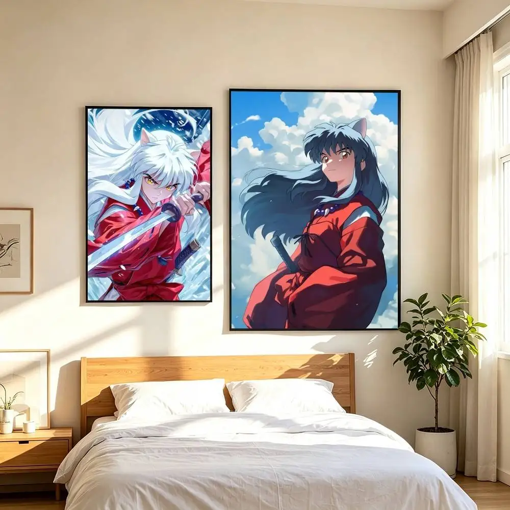 I-Inuyasha Anime  Poster High Quality Dorm Living Room Aesthetic Wall Decoration Painting Stickers Gift