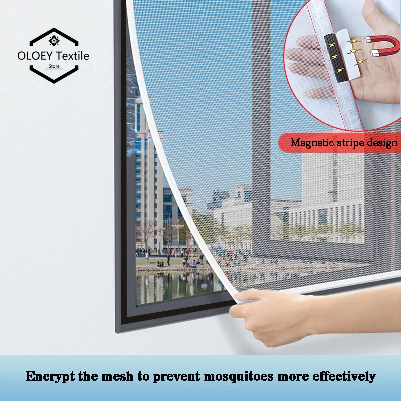 

White magnetic mosquito screen, window screen, self installing self-adhesive curtains for home use,simple invisible mosquito net