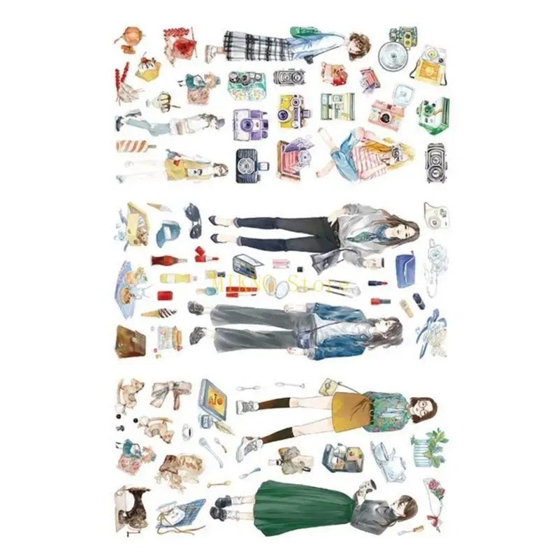 花の装飾的なステッカーレトロ美学ステッカーDIYジャーナルのためのスクラップブッキングステッカー、日記、プランナー、アルバムベストセール