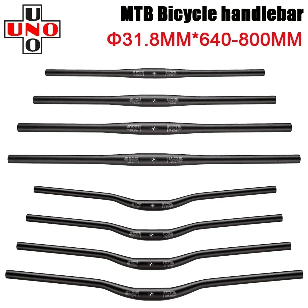 UNO Bicycle Straight / Swallow Handlebar MTB Aluminum Alloy Flat Bicycle Handle 640 680 720 740 760 780 800mm Bicycle Parts