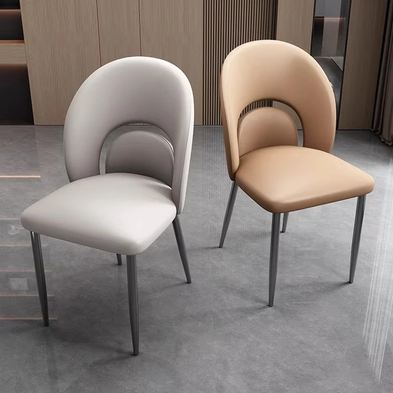 Simple modern stainless steel dining chair backrest suitable for small apartment living room