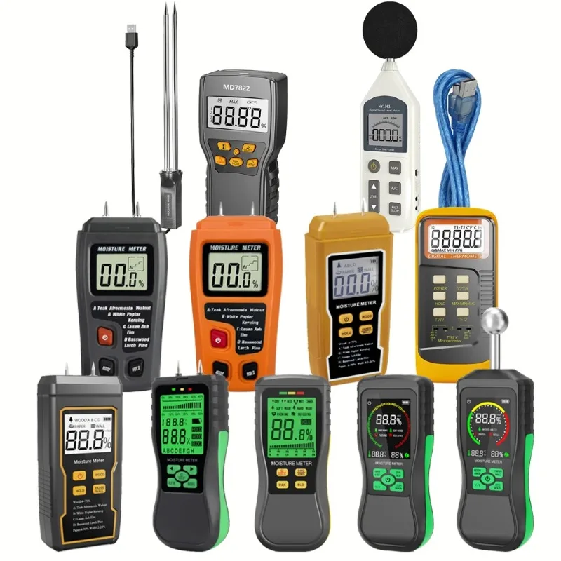 HY16C Pinless Moisture Meters Non-Invasive Digital Wood  Detector Humidity Tester for Walls Lumber Building Firewood