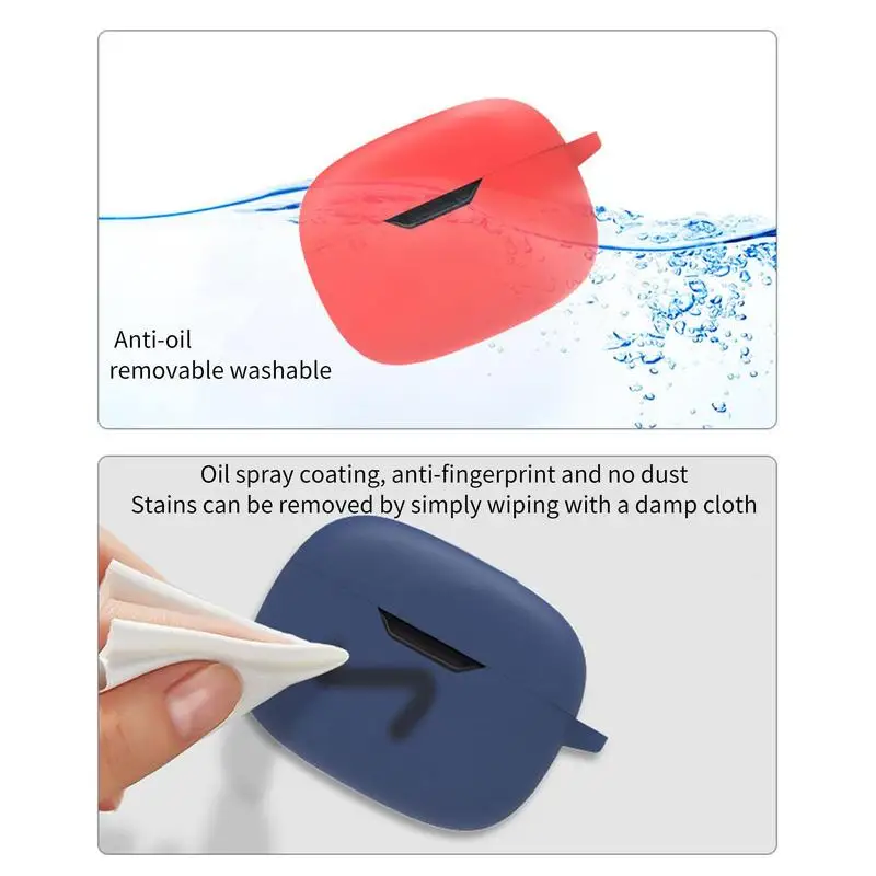 For JBL Wave 200TWS Earphone Case Silicone Wireless Blue tooth Cover ForJBL Wave 200TWS Headphone Case With Carabiner