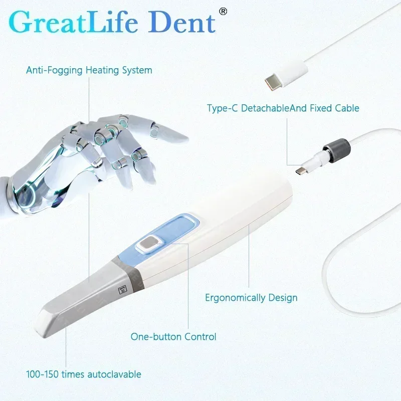 GreatLife-Dent Dental Versão 3.0 Pro Intraoral 3D Scanner, 3D com Software Livre, CAD, CMD, Restauração Ortodôntica, CE, Aprovado ISO