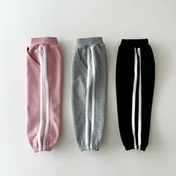 2024 autunno nuovo bambino pantaloni Casual solido ragazze pantaloni della tuta cotone bambini pantaloni larghi bambini ragazzi pantaloni sportivi vestiti infantili