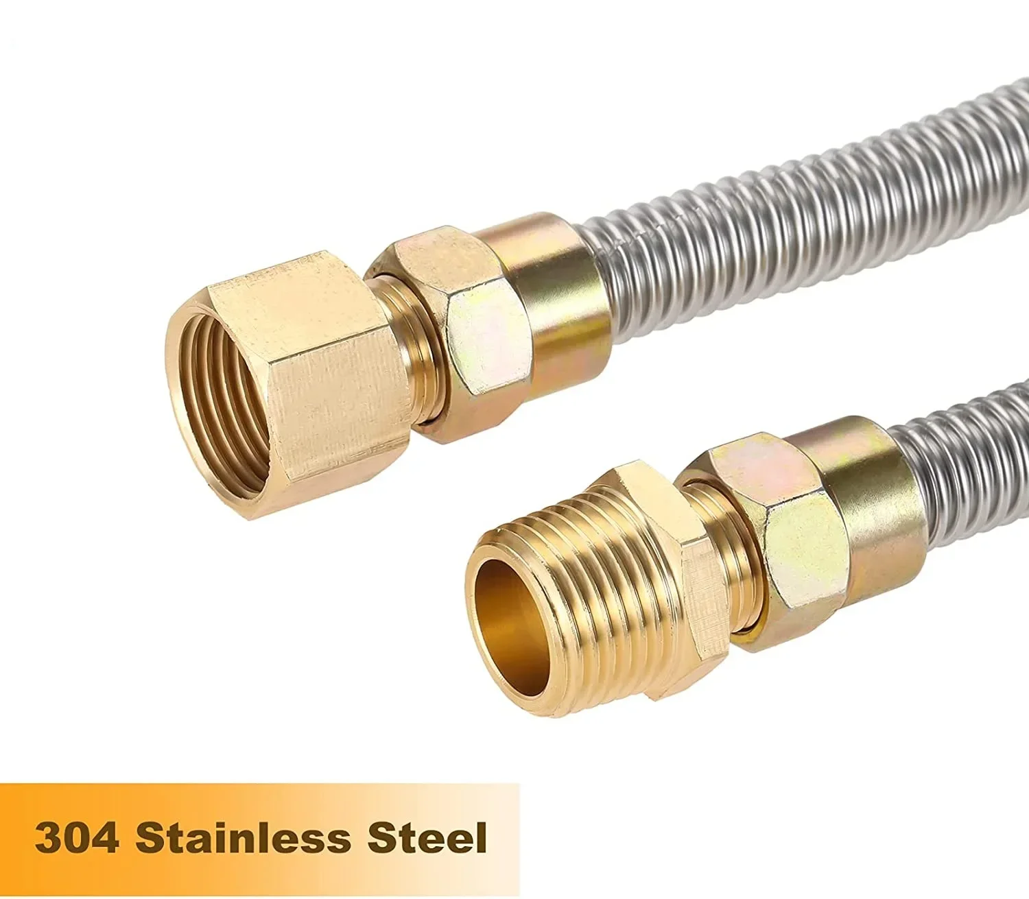 1 قطعة حفرة حريق البروبان المموج خرطوم أنبوب الفولاذ المقاوم للصدأ 24 "الأنابيب المموجة + محولات 1/2 "NPT ذكر/أنثى القش 3/8" الاتصال #4