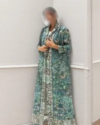 Fold Miyake Pleated Print Foldable Collar Women's Long Sleeve Robe 2024 New Winter Original Design Fashion Cardigan Coat