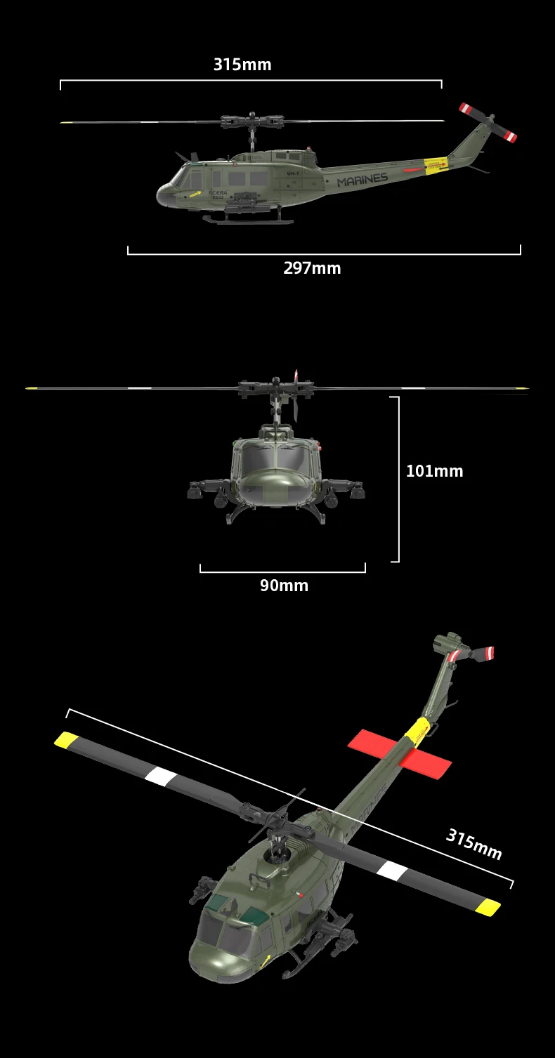 C032 RC Helicopter 2.4G 6-Aixs Gyroscope 6CH Altitude Hold Optical Flow Brushless Remote Control Helicopter Toys