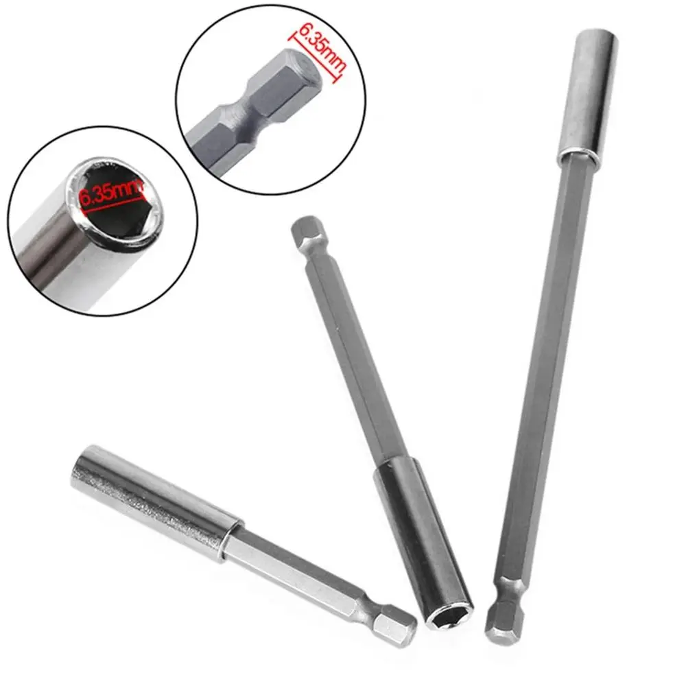 3PCS Hexagonal Handle Screw Bit Extension Rod Long Handle Magnetic Extended Connecting Rod Tool Accessories Non-slip Hand Tools