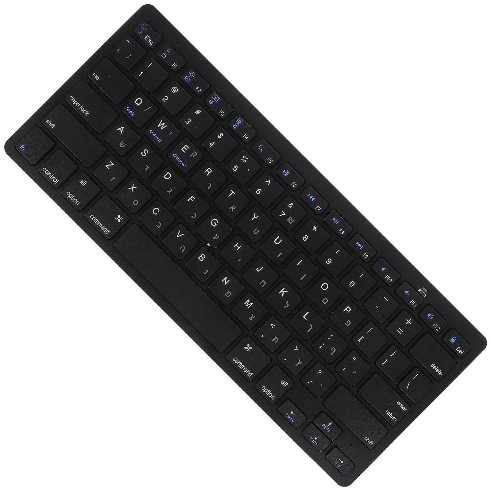 

Keyboard and Mouse Hebrew Portable Desktop Black Electronic Wireless Mechanical Office