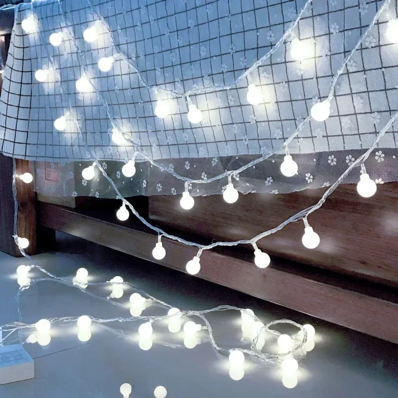 ไฟ LED แบบสาย USB/แบตเตอรี่ ไฟประดับทรงกลม ไฟสายกันน้ำสำหรับภายนอกอาคาร โคมไฟตกแต่งสวน งานแต่งงาน ไฟประดับตกแต่งคริสต์มาส