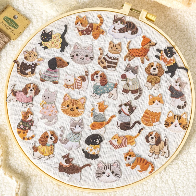 24pack-lot-kawaii-cat-dog-animal-stickers-cute-scrapbooking-diy-diary-decorative-stationery-sticker-album-stick-label