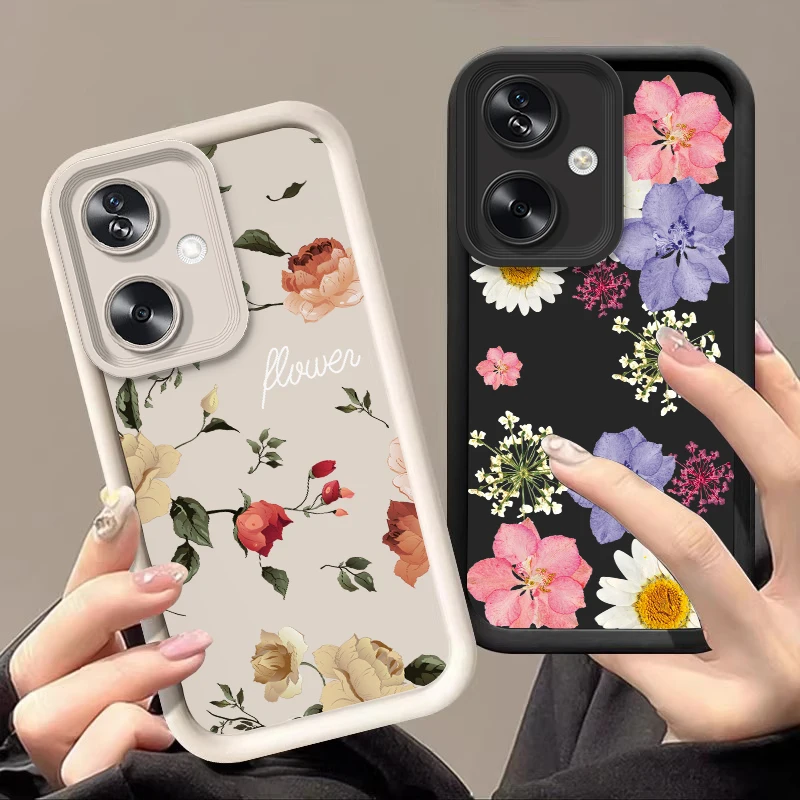 Botanical Flower For Oppo Reno 11F 4Z 10 12 PRO A79 60 5G 40 58 78 74 Realme GT 6 C67 Find X3 Lite Soft Silicone Phone Case