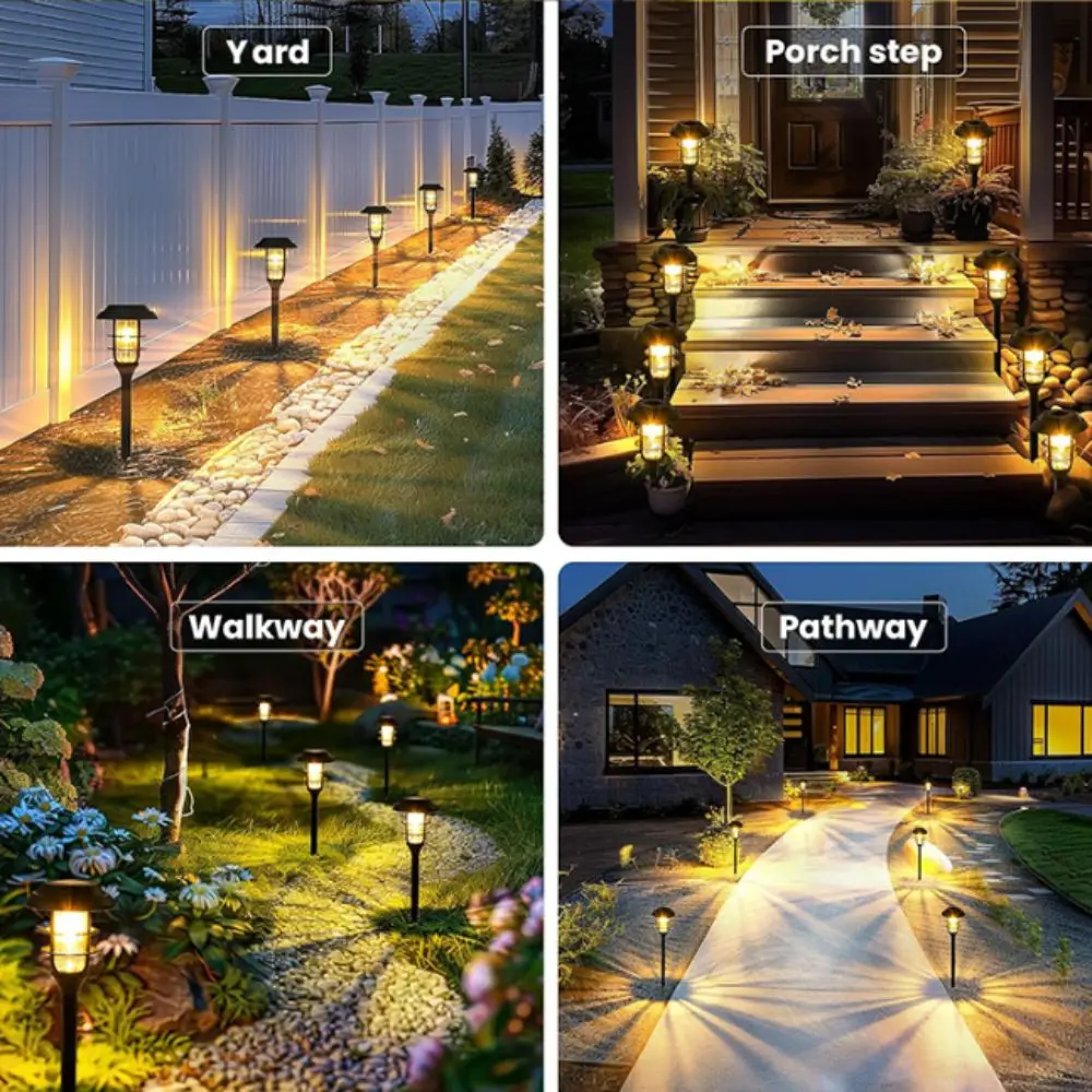 Solar Powered Solar Lawn Lights Warm Light Easy Installation Landscape Lights Energy Saving Soft Light Ground Plug Lights
