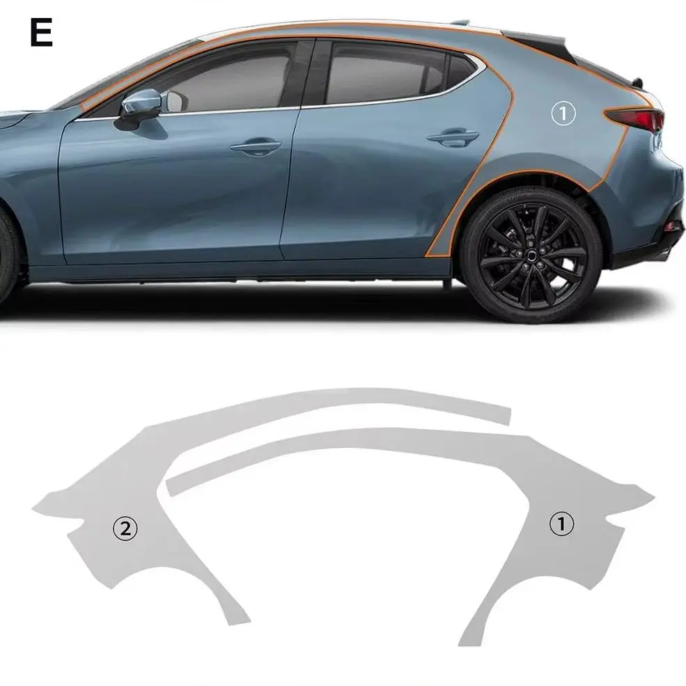 

For Mazda 3 Hatchback 2019-2026 TPU Bumper Hood Pre-cut PPF Clear Paint Protective Film Custom Anti Scratch Self Healing Shield
