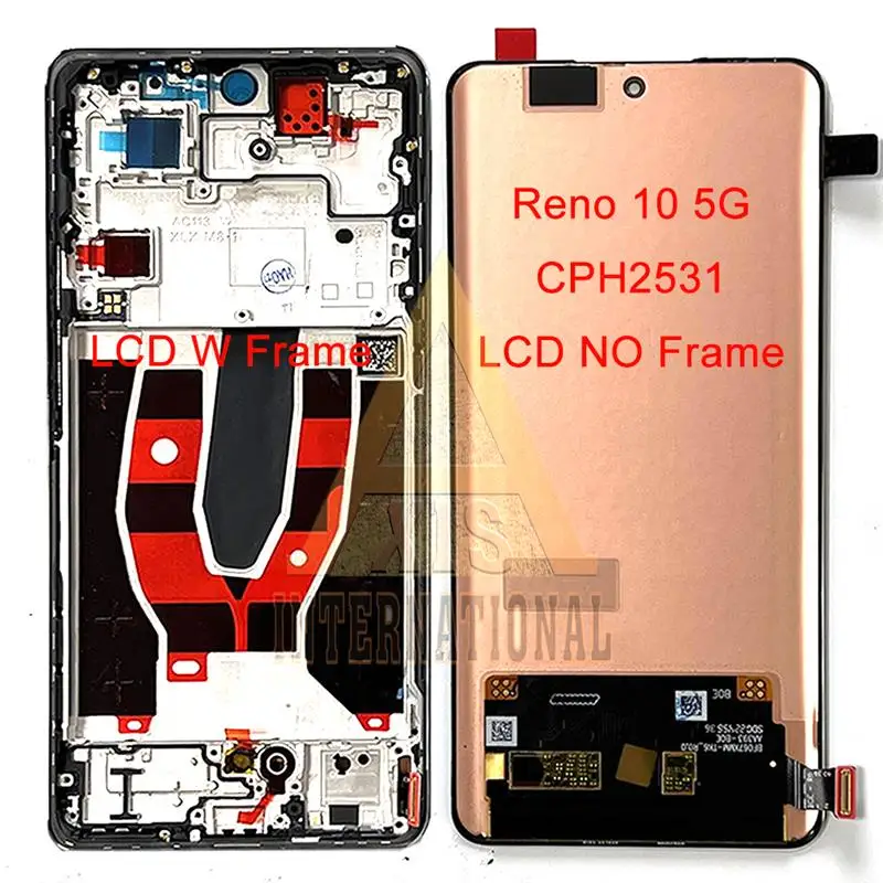 New! Original AMOLED For Oppo Reno 10 Pro CPH2525/PHV110 LCD Display Display+Touch Frame For Reno 10 5G CPH2531/10 China PHW110