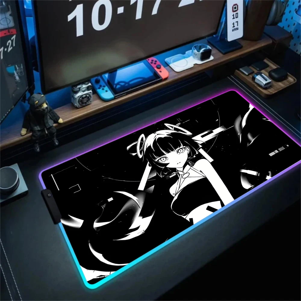 Yuki Aim RGB Mousepad Pc Gamer Keyboard Cool Mouse Pad LED Luminescence Mouse Mat Rubber Computer Gaming Mausepad With Backlight