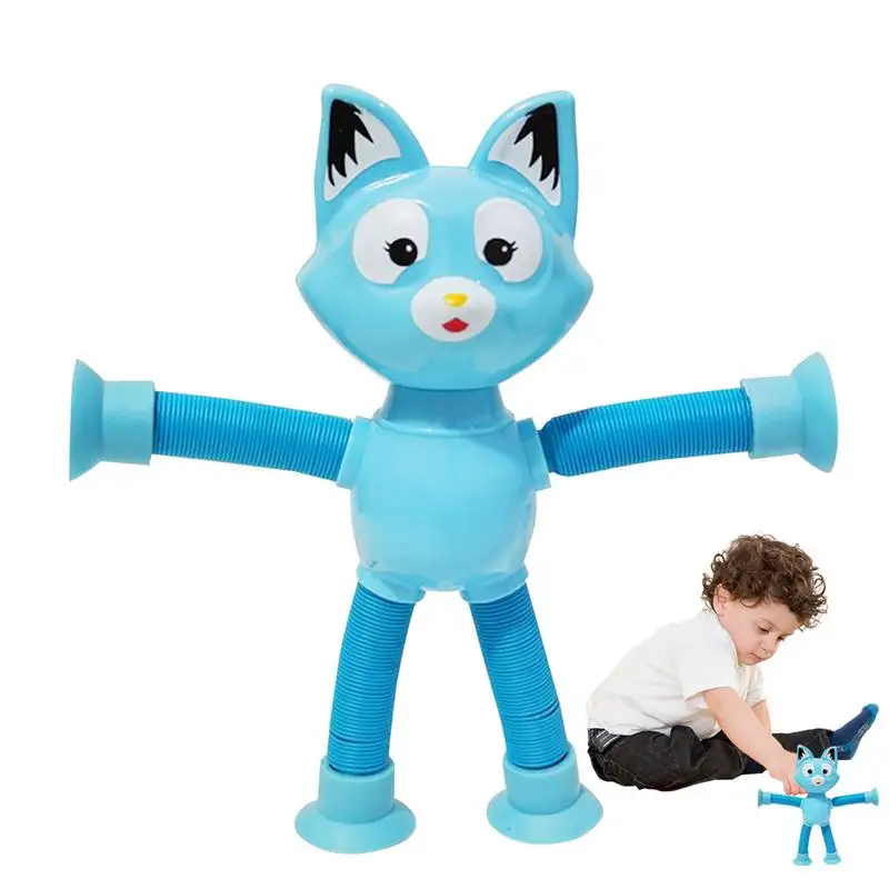 

Animal Pop Tubes Telescopic Suction Cup Toys Stretch Anti-stress Toys For Kids Glow In The Dark Fidget Toys Sensory Toy For Baby